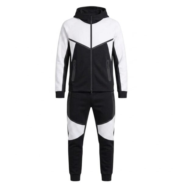Men’s Tech/ Color Block Fleece Tracksuit – Full Zip Hoodie & Joggers