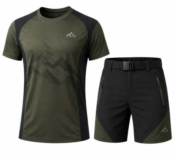 Men's Hiking T-Shirt & Hiking Shorts Set | Lightweight Outdoor Performance Apparel