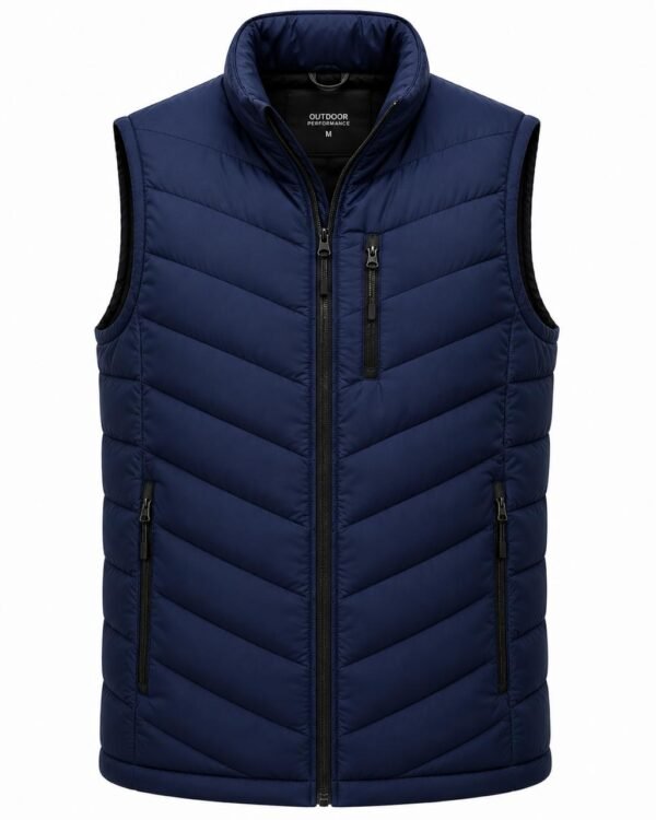 Men's Lightweight Insulated Puffer Vest – Sleeveless Outdoor Performance Zip-Up Jacket