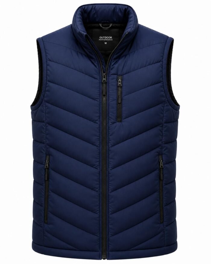 Men's Lightweight Insulated Puffer Vest – Sleeveless Outdoor Performance Zip-Up Jacket