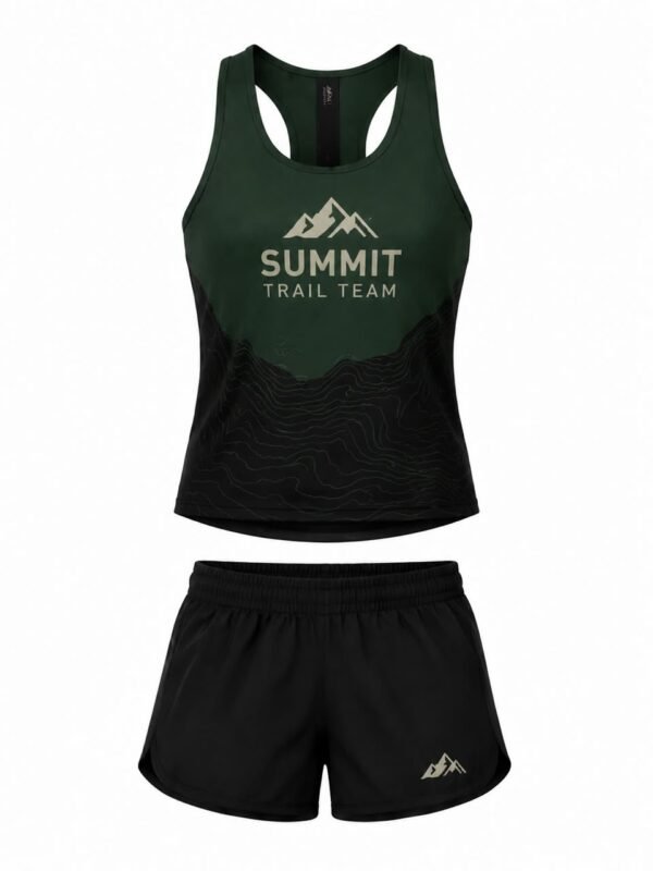 Custom Women's Trail Running Uniform | Performance Running Tank Top & Shorts | Moisture-Wicking Sportswear