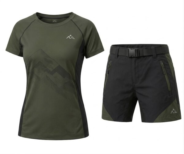 Women's Hiking T-Shirt & Hiking Shorts Set | Lightweight Outdoor Trekking Apparel